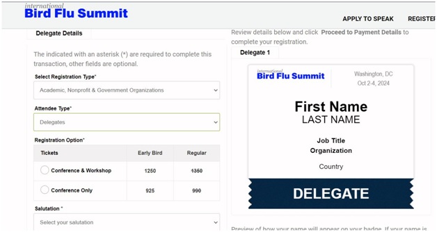 Bird Flu Summit Invitation and Registration